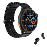 Smart Watch Masculino Redondo Tela Grande Pagamento Ip68 Nfc