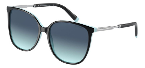 Tiffany & Co. Gafas De Sol Mujer Negro Sobre Marco Azul Tiff