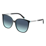 Tiffany & Co. Gafas De Sol Mujer Negro Sobre Marco Azul Tiff