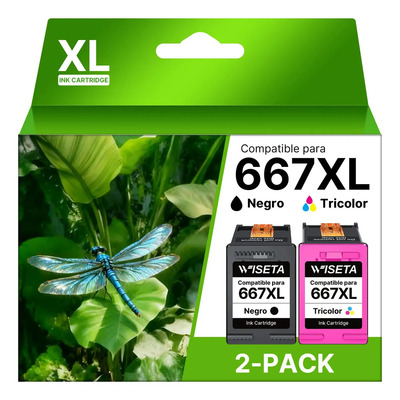 Cartucho Alternativo Para 667xl Para 667 Xl Negro Color Para Hp Deskjet Ink Advantage 1275/2374/2375/2376/2775/2776/6475/6476/6075