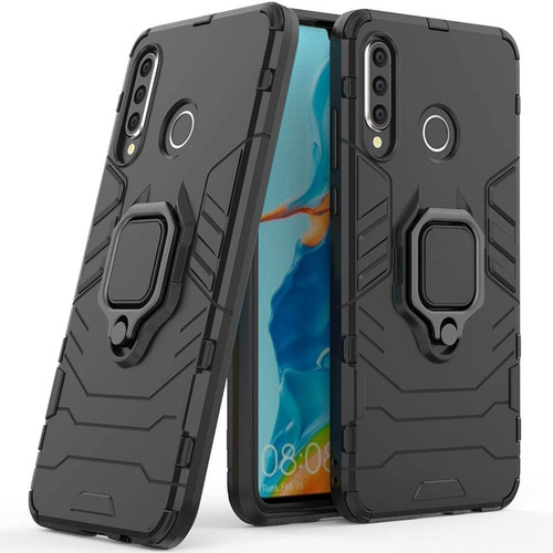 Compatible Con Huawei P30 Lite Funda, Anillo Metálico Sujeci