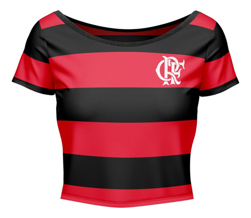 Cropped Braziline Flamengo Vibe Feminino - Preto E Vermelho