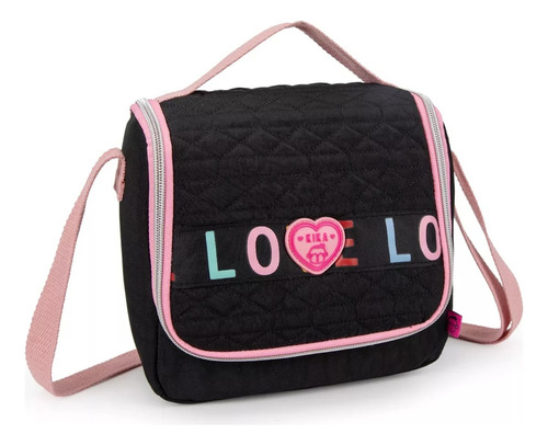 Lancheira Térmica Bolsa Feminina Love Preto Para Marmita