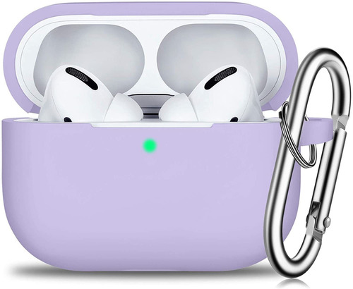 Funda Para AirPods Pro De Silicona C/llavero - Lavanda Mate