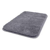 Alfombra De Baño Memory Ultrasuave Gris Antideslizante