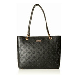 Bolsa Guess Geva Noel Tote En Color Negro Multi