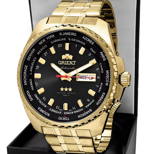 Relógio Masculino Orient Automático Dourado - Grande 45mm