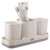 Organizador Baño Set Porta Cepillo Dos Vasos 