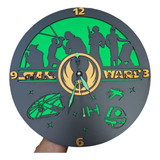 Reloj Pared Star Wars Darth Vaider 3d Madera 3 Capas.