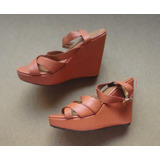 [usadas] Lindas Sandalias Plataforma Naranja 