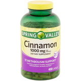 Cinnamon 1000mg Canela Organica 400 Caps Metabolismo Sano Sabor Sin Sabor