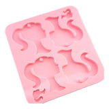 Forma Molde Silicone Resina Chaveiro Pingente Barbie 4 Cav