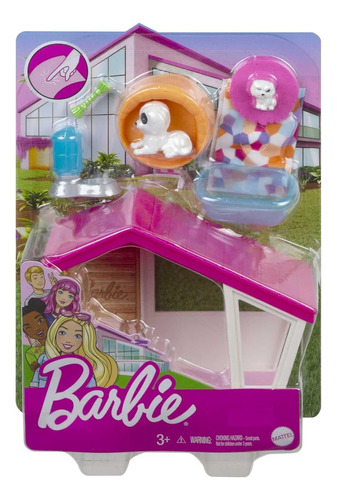 Barbie Set De Casita Con Mascotas Y Accesorios Mattel 