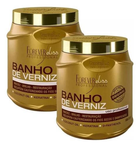 Máscara Forever Liss Banho De Verniz 2x1kg Pós Progressiva 