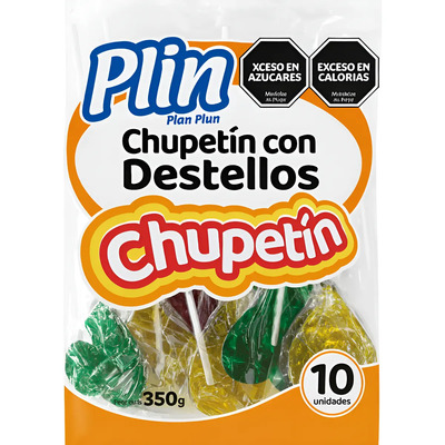 Chupetin Paleta Corazon Con Destello Plin X10u | Envío gratis