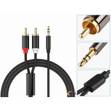 Cable Audio Auxiliar Plug Jack 3.5 Mm Macho A 2 Rca 2 M Pro