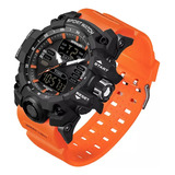 Relógio Masculino Sanda 6126 Militar Tático Black Orange