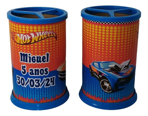 15 Lembrancinhas Porta Lápis Personalizados Hot Wheels 