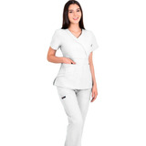 Conjunto Uniforme Quirúrgico Scrubs Dama Blanco