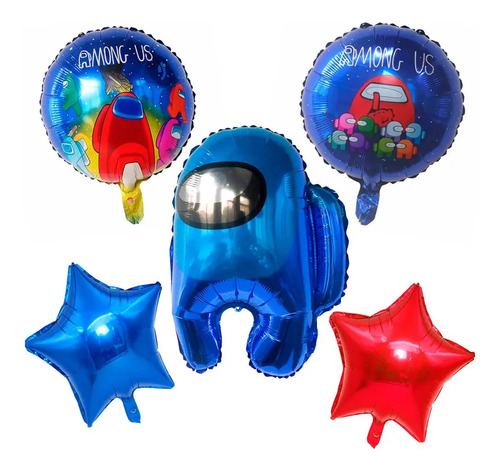 5 Globos Among Us Astronauta Fiesta Decoracion Arreglo | Meses sin interés