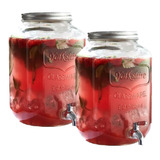 2 Pack Mason Jar Dispensador Bebidas 8 Lt Vitrolero Agua