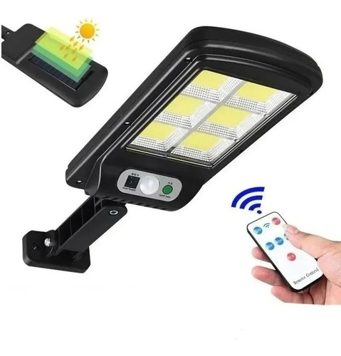 Foco Led Solar Led Luminaria Sensor 12 H + Control + 3 Modos