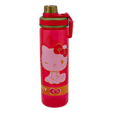 Botella Plástico Para Agua Hello Kitty 50 Aniversario 600 Ml Color Rojo
