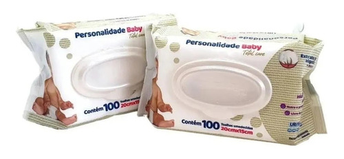 Lenço Umedecido Personalidade Baby Care 2 Pacotes C/100 Un