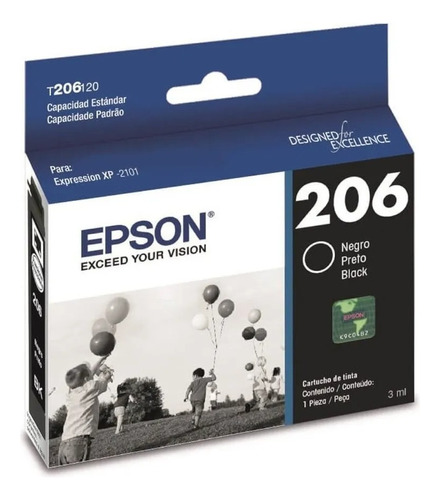 Tinta Epson 206 Original Negra Xp-2101 C/iva T206