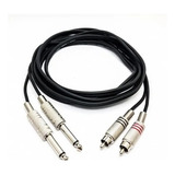 Cabo 2 P10 Mono X 2 Rca 3 Metros Metal