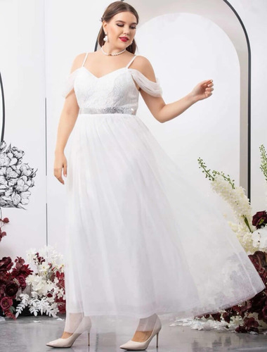 Vestido De Novia Hombros Descubiertos Encaje Xl