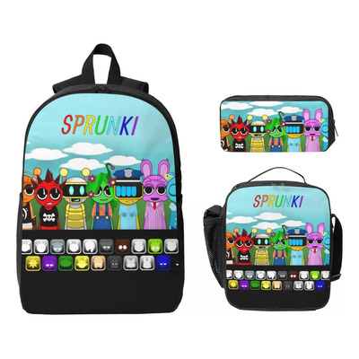 Set De Mochilas Sprunki De 3 Piezas Para Niñas Y Niños