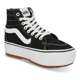 Tenis Sneakers Mujer Casual Botin Vans Plataforma 4 Cm