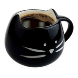 Taza De Cerámica Con Cara De Gato Blanca Negra