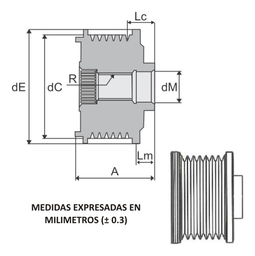 Polea Alternador Compatible Con Renault 1.9tdi Laguna Master Foto 2