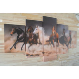 Cuadros Polipticos De 150x80 Caballos. Bastidor De Madera.