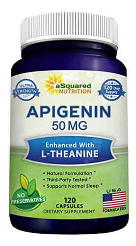 Apigenina 50 Mg Y L-teanina 200 Mg - 120 Cápsulas -suplement