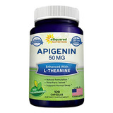 Apigenina 50 Mg Y L-teanina 200 Mg - 120 Cápsulas -suplement