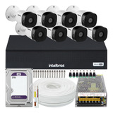 Kit Cftv 8 Cameras Full Hd Dvr Intelbras 3008c 2tb Wd Purple