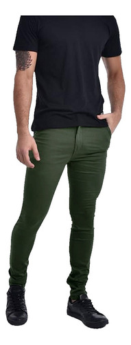 Pantalon Chupin Elastizado Vestir Corte Chino Hombre 