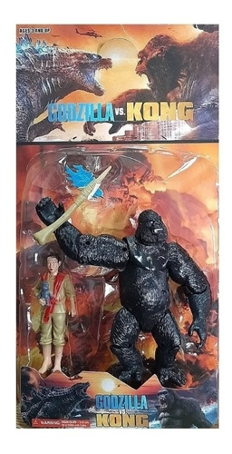 King Kong 16cm Articulado Luz Hacha Rugeee! + Jia Con Muñeco