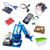 Brazo Robotico Mearm Azul Kit Control Remoto + Arduino Uno