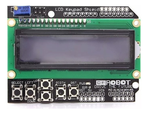 Arduino Shield Lcd 16x2 Backlight Azul Con 6 Teclas