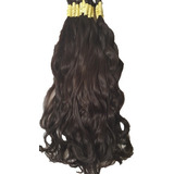 Cabelo Humano Castanho Claro Leves Ondas 70 A 75cm 200gr.