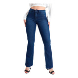 Calça Flare Feminina Jeans Biotipo Cintura Media Premium 