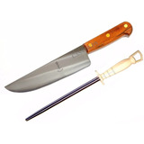 Cuchillo Eskilstuna Carbono 20cm + Chaira Eskilstuna Lisa 