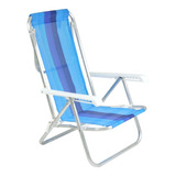 Cadeira De Praia Piscina 8 Posições Reclinável Alumínio Bel 