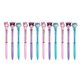 12 Plumas Con Diamante Kawaii Kuromi Y Amigos Pack A Elegir 