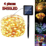 4pcs 5m Jardim De Corda De Luz De Natal Levou Luzes Solares