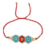 Pulsera Miyuki Roja 3 Ojos